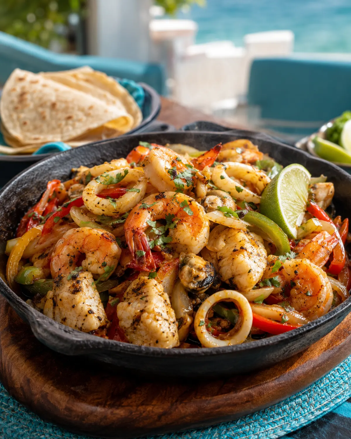 Fajitas de Mariscos o Camarones